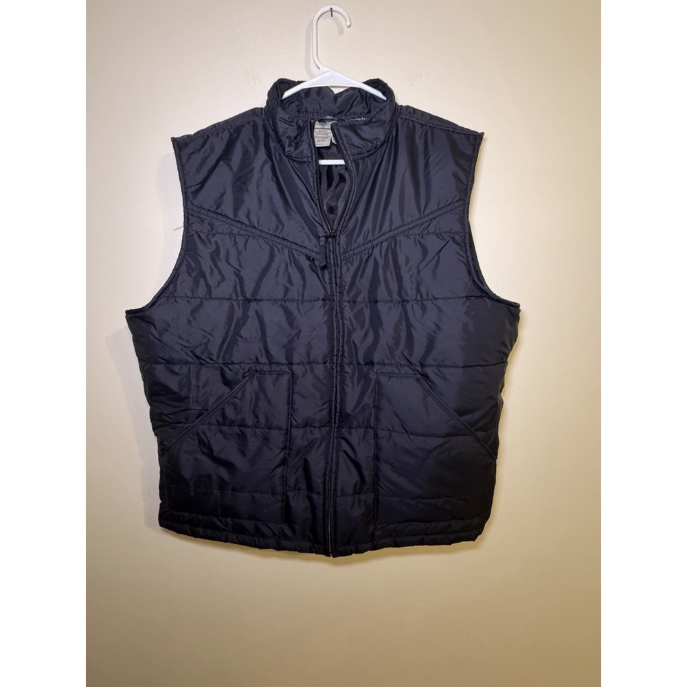 Walls Men's Black Nylon Puffer Jacket Vest Size Large